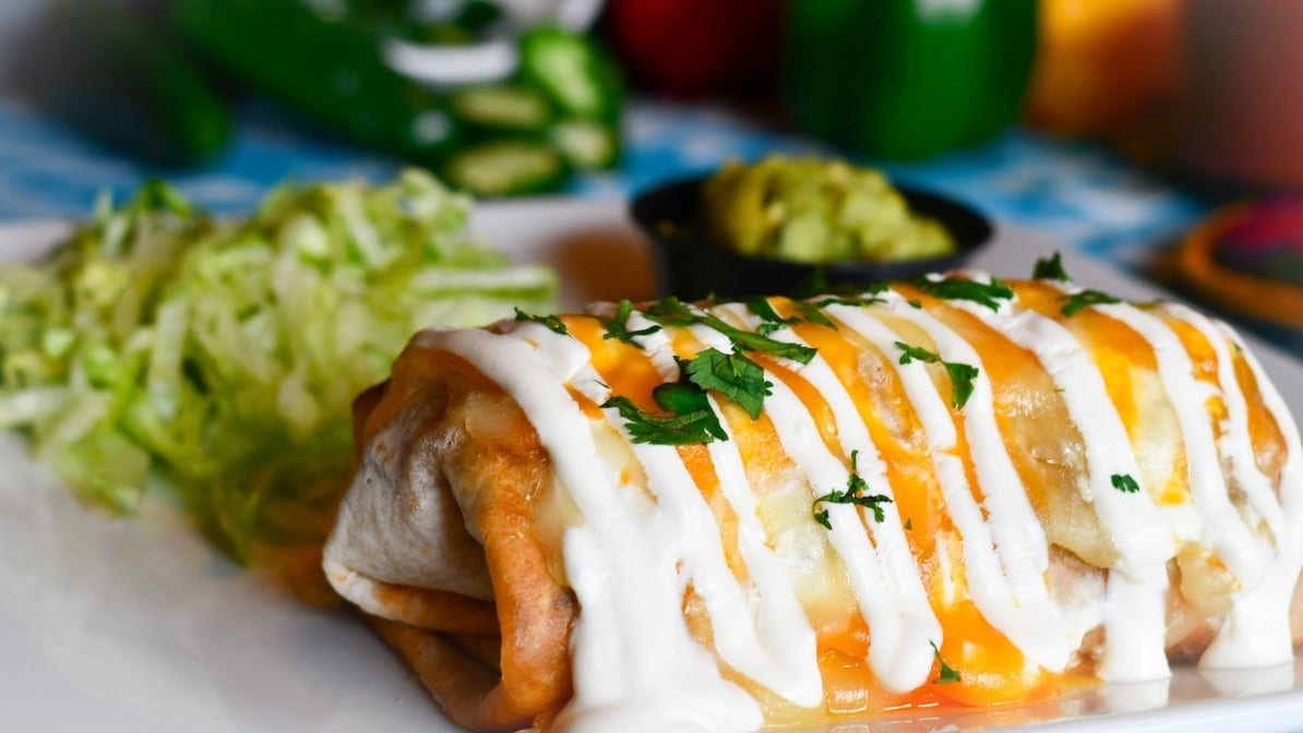 Grilled Chicken Chimichanga.